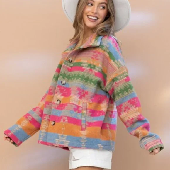 THE TOPSANNAH LADIES AZTEC PRINT JACKET - Picture 9 of 13